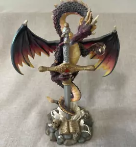 Sword in Stone Dragon Statue Figurine - Picture 1 of 7