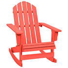 Garden Rocking Adirondack Chair Solid Fir Wood Red V5z1