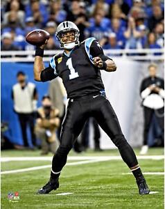Cam Newton Carolina Panthers Unsigned Black Jersey Throwing 11" x 14" Photo