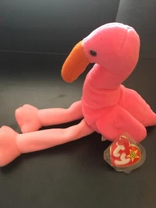TY Original Series Authentic Beanie Baby Pinky The Flamingo - Rare, Retired - Bild 1 von 5
