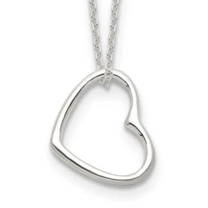 Sterling Silver Heart 14" Necklace with 2" extension - Picture 1 of 4