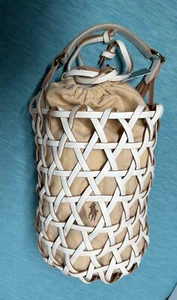 NWT Ralph Lauren Polo White Leather Basket Bucket Bag With Dust bag - Picture 1 of 19