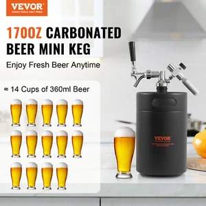 VEVOR Druck Growler Mini Bierfass Fass Bier Growler Home 170Oz 5L schwarz - Bild 1 von 8
