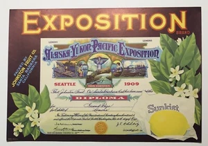 Exposition Lemons Crate Label - Picture 1 of 1