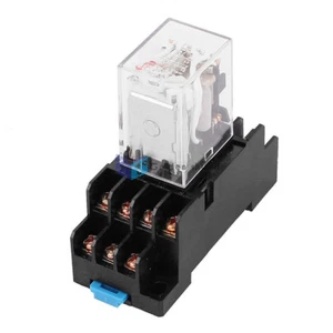 HH54P-L 14 Screw Terminals 4PDT DIN Rail Relay w Socket Coil 12V 35mm✦Kd - Picture 1 of 4