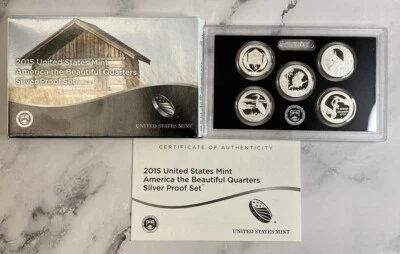 2015 US Mint America The Beautiful Quarters Silver Proof Set cd - Image 1 of 4