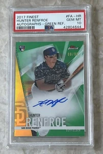 2017 Topps Finest Hunter Renfroe RC On-Card Auto (Green Refractor) #8/99 PSA 10 - Picture 1 of 2