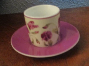 VTG Teddi Demitasse / Coffee / Tea Cup & Saucer w/ Extra Mug Purple Floral - Picture 1 of 8