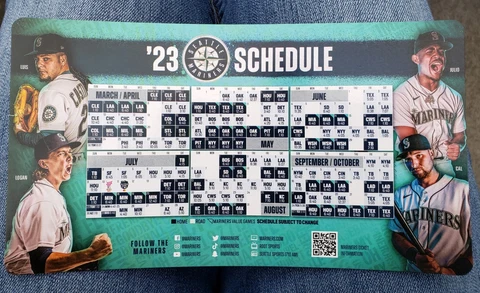 Seattle Mariners MLB 2023 Season Schedule Fridge Magnet SGA Julio Raleigh Logan Cover