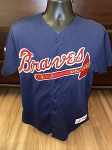 VTG Atlanta Braves Jersey Men Large MLB Baseball Majestic Diamond Collection USA - Picture 1 of 9