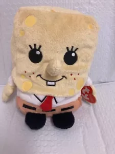 Ty Pluffies ❤️ SPONGEBOB Schwammkopf selten 8 Zoll Stofftier Plüsch Neu mit Etikett - Bild 1 von 1