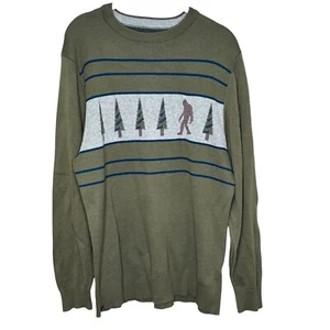 Kavu Pullover Herren Größe M Grün Highline Squatch Walk Big Foot Yeti Pine - Bild 1 von 5