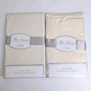 Nordstrom Fine Linens 2 King Shams 400 Thread Count Sateen Jacquard Champagne - Picture 1 of 5