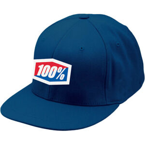 100% MX Motocross ESSENTIAL Flatbill Flex Fit J Fitted Hat (Blue) Choose Size