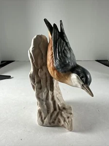 1967 Goebel CV84 Nuthatch Bird Figurine Matt Finish West Germany Orange Gray - Picture 1 of 6
