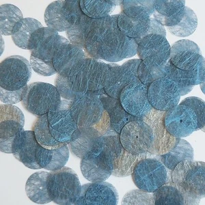 Round Sequin 15mm Sky Blue Silky Fiber Strand Fabric Couture Paillettes - Picture 1 of 2