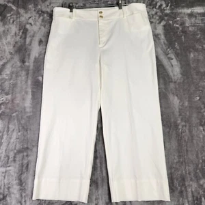 Chicos Pants Womens 16 (3) White Trapunto Wide Leg Cropped Boho Retro Y2K NEW - Picture 1 of 15