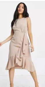 BNWT Maya Petite ruffle wrap dress in muted blush size 12 wedding bridesmaid - Picture 1 of 6
