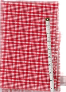 Red And White Checked with Hearts - Cotton Fabric BTHY - Picture 1 of 1