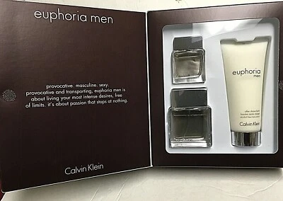 Euphoria Men de Calvin Klein 3 piezas en set de regalo para hombre ~ 2 perfumes + bálsamo - ¡NUEVO EN CAJA! Foto 1 de 4