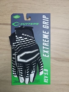 Cutters Rev 5.0 Extreme Grip Receiver Gloves, Black/White - Youth Medium. - Picture 1 of 2