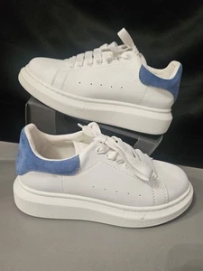 Alexander McQueen classic sports casual women's blue velvet tail small white... - Picture 1 of 10