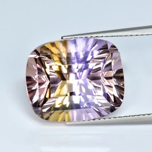 13.75Ct Fancy Cushion Cut, Tremendous Natural Bi-Color Ametrine, Brazil - Picture 1 of 1