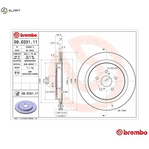 2x BRAKE DISC 09.E031.11 FOR LEXUS 8AR-FTS 2.0L 4cyl RX 2GR-FKS/FXS 3.5L 6cyl RX - Picture 1 of 10