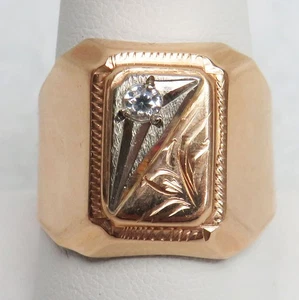 VINTAGE ROSEGOLD 14K GOLD RUSSISCHER RING GRÖSSE 10 - Bild 1 von 6