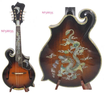 Alulu F5 style Mandolin Solid Maple wood & Spruce top, Dragon inlaid, NF5MI35 - Image 1 of 4