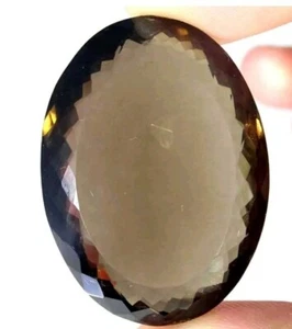Huge 135.10Cts 42mm Natural Smokey Smoky Quartz Oval Cabochon Loose Gemstone - Bild 1 von 9