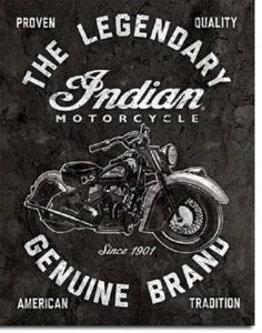 Indian Legendary Motorcycle Genuine Service Garage Retro Decor Metal Tin Sign - Picture 1 of 4