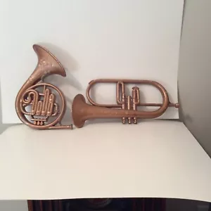 Cornet and French Horn cast resin wall hanging - Picture 1 of 14