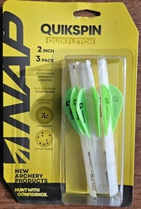 NAP QuikSpin Quikfletch 2" Tubo Blanco Paquete de 3 Verde - Imagen 1 de 2