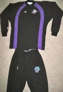 NBA REEBOK UTAH JAZZ GAME USED JACKET 46 PANTS 38 JERSEY UNIFORM #30 C ARROYO - Picture 1 of 1