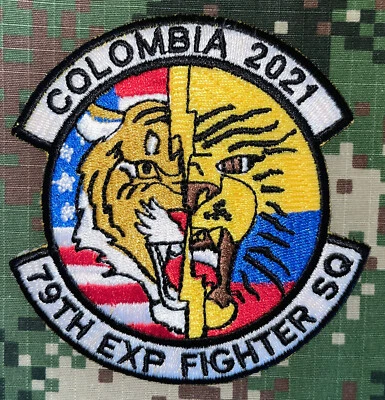 FAC Colombia 2021 79th Exp Fighter Squadron Patch Hook & Iron-On New A377 - Image 1 of 2