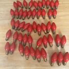 Lot Of 50 RED C7 Bulbs Thailand 120v 2w Bulk Nos Christmas String Replacement