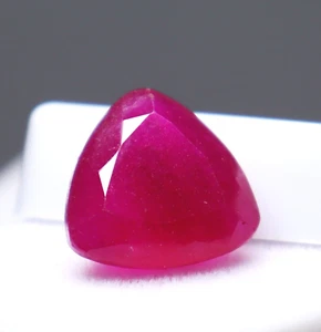 8 Ct Natural Red Beryl Bixbite Trillion Cut From Utah Loose Gemstone Certified - Picture 1 of 8