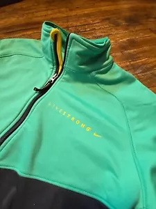 Nike Livestrong Zip Up Mens Meduim Green/Grey Running Jacket - Picture 1 of 10