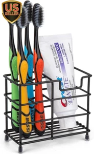 Toothbrush Holder for Bathrooms, Stainless Steel Bathroom Black Toothbrush an... - Picture 1 of 1