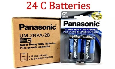 C Cell Panasonic Batteries Wholesale Lot Of  24 Pieces Zinc Carbon Mercury Free - Image 1 of 2