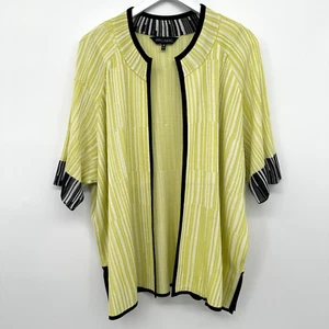 Ming Wang Cardigan Jacket Size 1X Knit Open Front Half Sleeve Career Office Boho - Picture 1 of 12