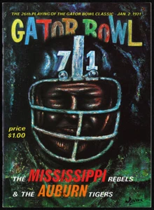 1971 Gator Bowl * *RARE* * Auburn Ole Miss Football Program Archie Manning MVP! - Picture 1 of 2