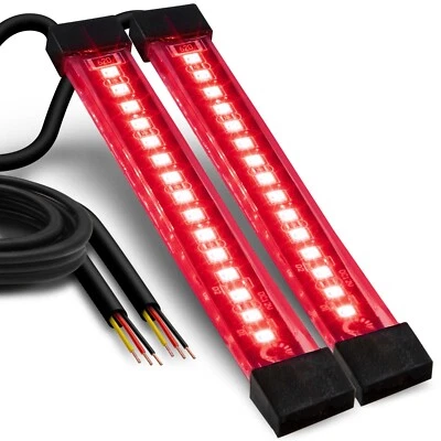 Tira de luces traseras LED rojas flexibles universales para moto de 5" de 2 piezas Foto 1 de 4