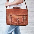 Mens New Genuine Vintage Leather Messenger Shoulder Laptop Briefcase Satchel Bag