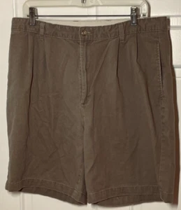BILL BLASS MENS PLEATED SHORTS BROWN SIZE 35 100% COTTON NEW - Picture 1 of 3