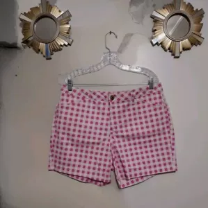 St. John's Bay 6" Short Pink/White Checked Cotton/Spandex Shorts Size 14 Petite - Picture 1 of 10