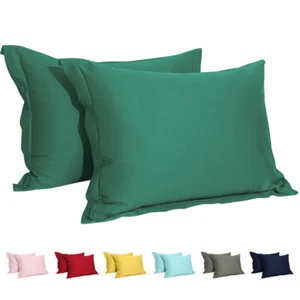 Juego de 2 almohadas falsas 100 % algodón de alta calidad suaves cómodas 10 colores disponibles - Imagen 1 de 38