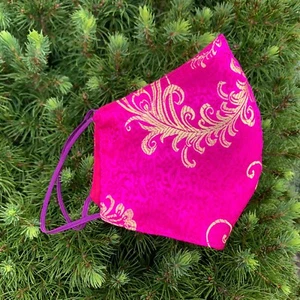 Deep Pink Silk Face Mask, 100%, Wedding Bridal Mask, Reusable, Washable, USA - Bild 1 von 5
