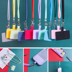 Cordon de corde de téléphone 1 pièce cordon de cou suspendu avec housse de carte sangle de téléphone portable - Photo 1 sur 23
